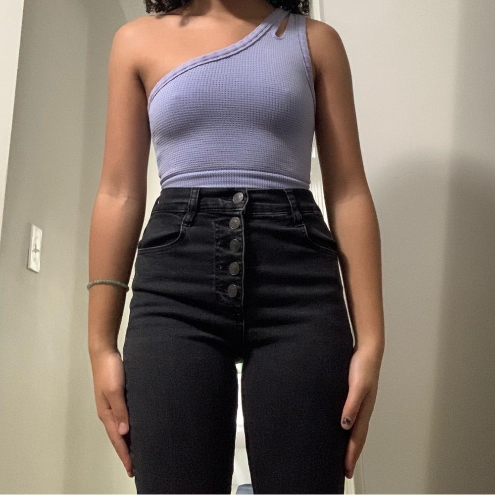 Urban Outfitters Purple One-Shoulder Crop Top